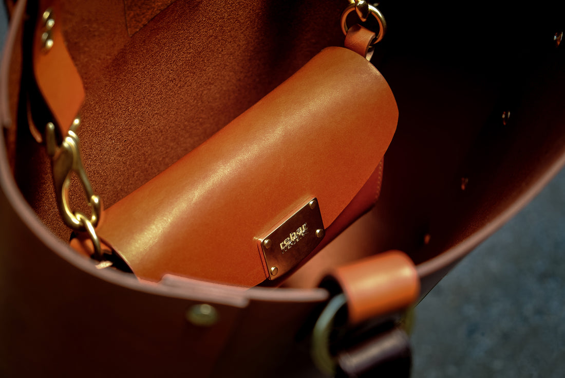 JBG Tote with Removable Saddlebag in Chestnut Leather with 14k Gold Hardware