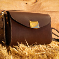 Saddlebag in Havana Leather with 14k Gold Hardware