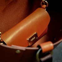 JBG Tote with Removable Saddlebag in Chestnut Leather with 14k Gold Hardware