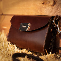 Saddlebag in Havana Leather with Nickel Hardware