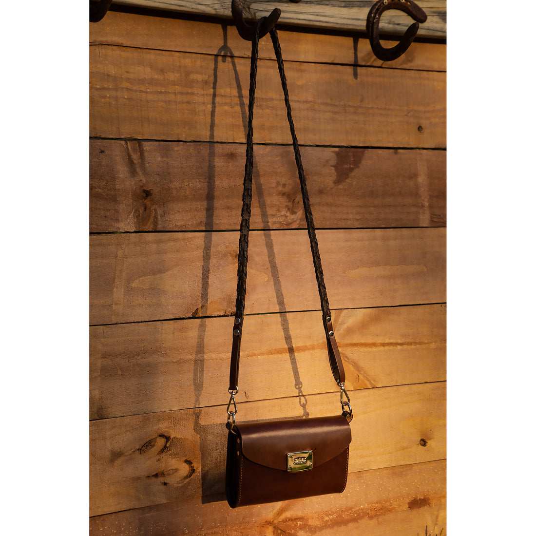 Saddlebag in Havana Leather with Nickel Hardware