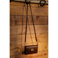 Saddlebag in Havana Leather with Nickel Hardware